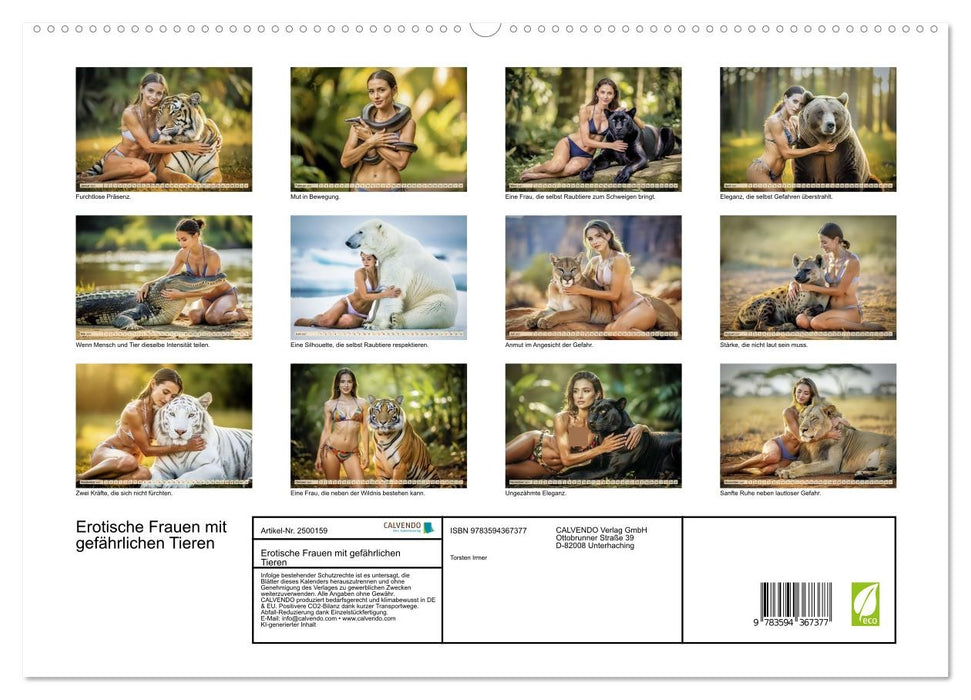 Erotische Frauen mit gefährlichen Tieren (CALVENDO Premium Wandkalender 2027)
