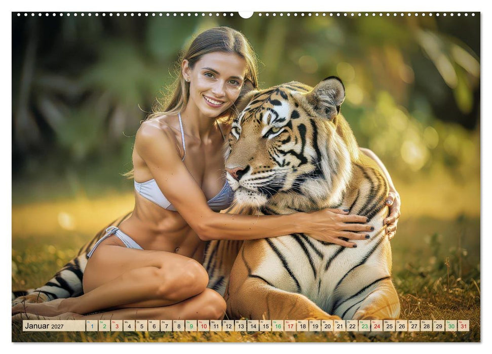 Erotische Frauen mit gefährlichen Tieren (CALVENDO Premium Wandkalender 2027)