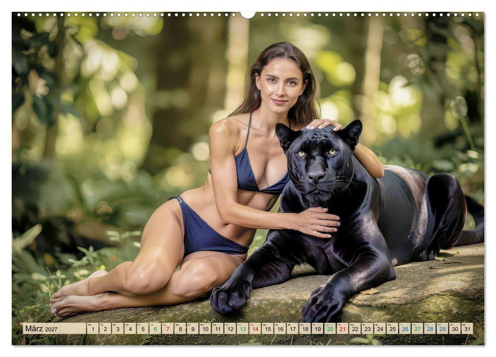 Erotische Frauen mit gefährlichen Tieren (CALVENDO Premium Wandkalender 2027)