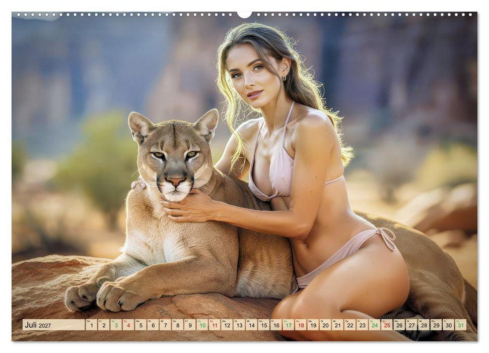 Erotische Frauen mit gefährlichen Tieren (CALVENDO Premium Wandkalender 2027)