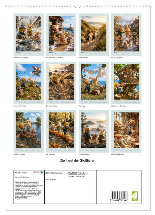 Die Insel der Stofftiere (CALVENDO Premium Wandkalender 2027)