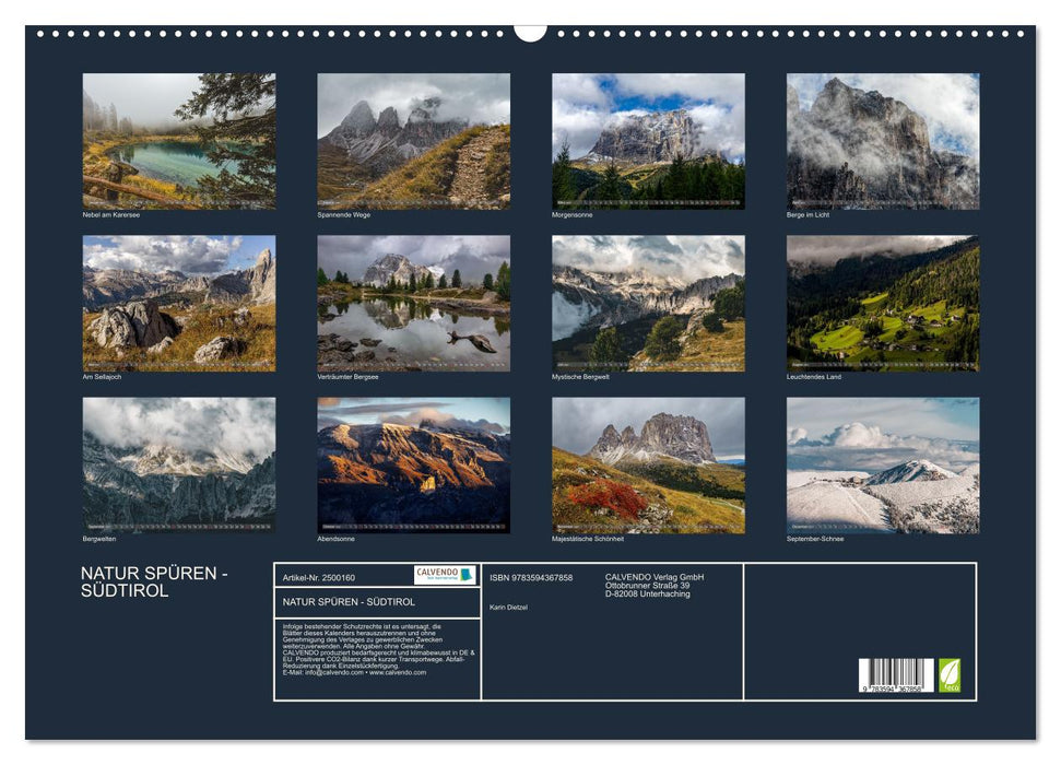 NATUR SPÜREN - SÜDTIROL (CALVENDO Wandkalender 2027)