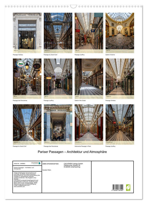 Pariser Passagen – Architektur und Atmosphäre (CALVENDO Wandkalender 2027)