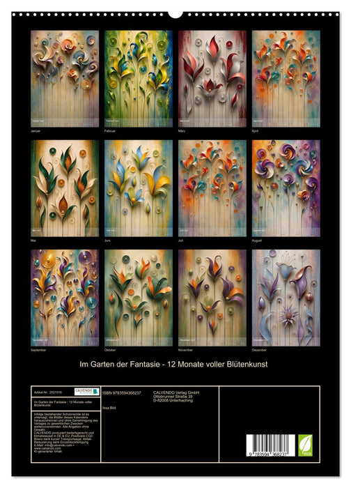 Im Garten der Fantasie - 12 Monate voller Blütenkunst (CALVENDO Premium Wandkalender 2027)