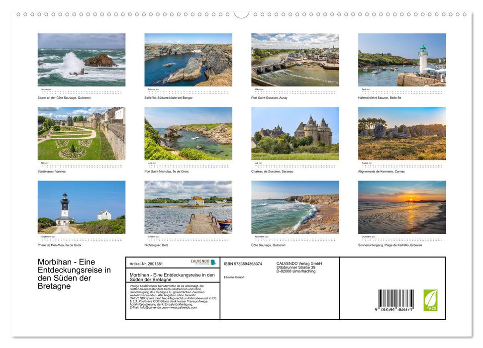 Morbihan - Eine Entdeckungsreise in den Süden der Bretagne (CALVENDO Premium Wandkalender 2027)