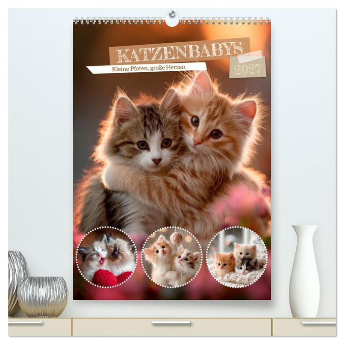 Katzenbabys - Kleine Pfoten, große Herzen (CALVENDO Premium Wandkalender 2027)