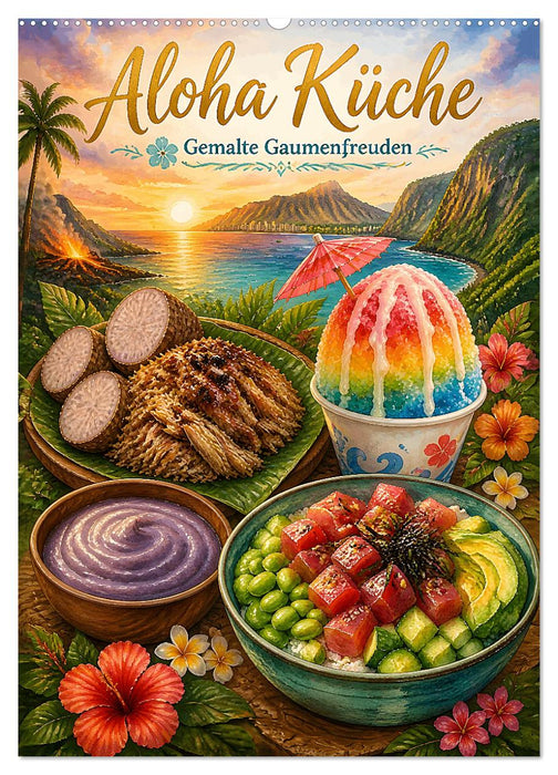 Aloha Küche - Gemalte Gaumenfreuden (CALVENDO Wandkalender 2027)
