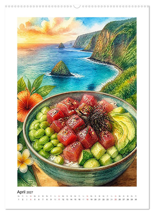 Aloha Küche - Gemalte Gaumenfreuden (CALVENDO Wandkalender 2027)
