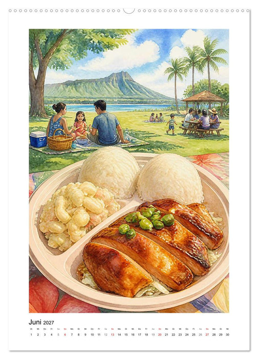 Aloha Küche - Gemalte Gaumenfreuden (CALVENDO Wandkalender 2027)