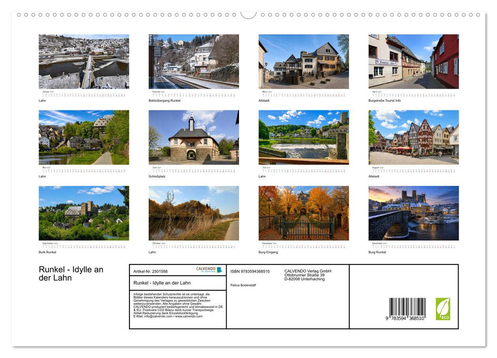 Runkel - Idylle an der Lahn (CALVENDO Premium Wandkalender 2027)
