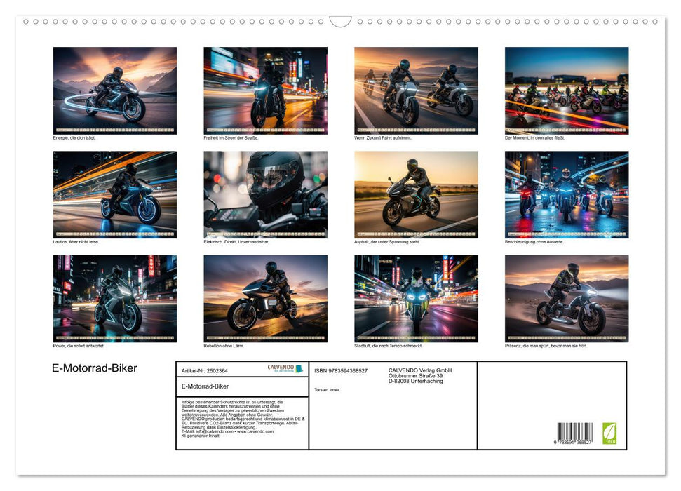 E-Motorrad-Biker (CALVENDO Wandkalender 2027)