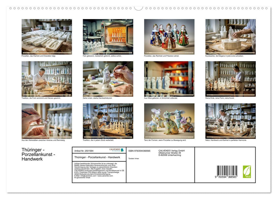 Thüringer - Porzellankunst - Handwerk (CALVENDO Premium Wandkalender 2027)