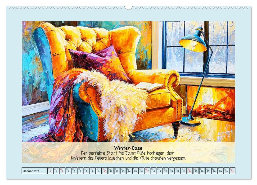 Cozy Places. Ruhe, Wärme und Gemütlichkeit (CALVENDO Wandkalender 2027)