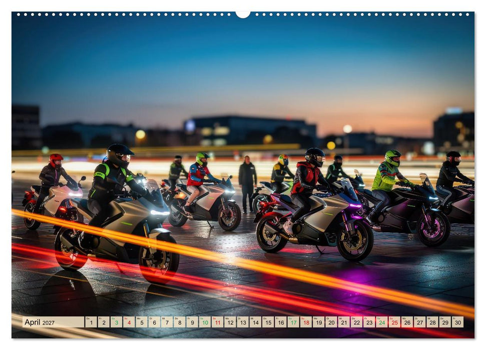 E-Motorrad-Biker (CALVENDO Premium Wandkalender 2027)
