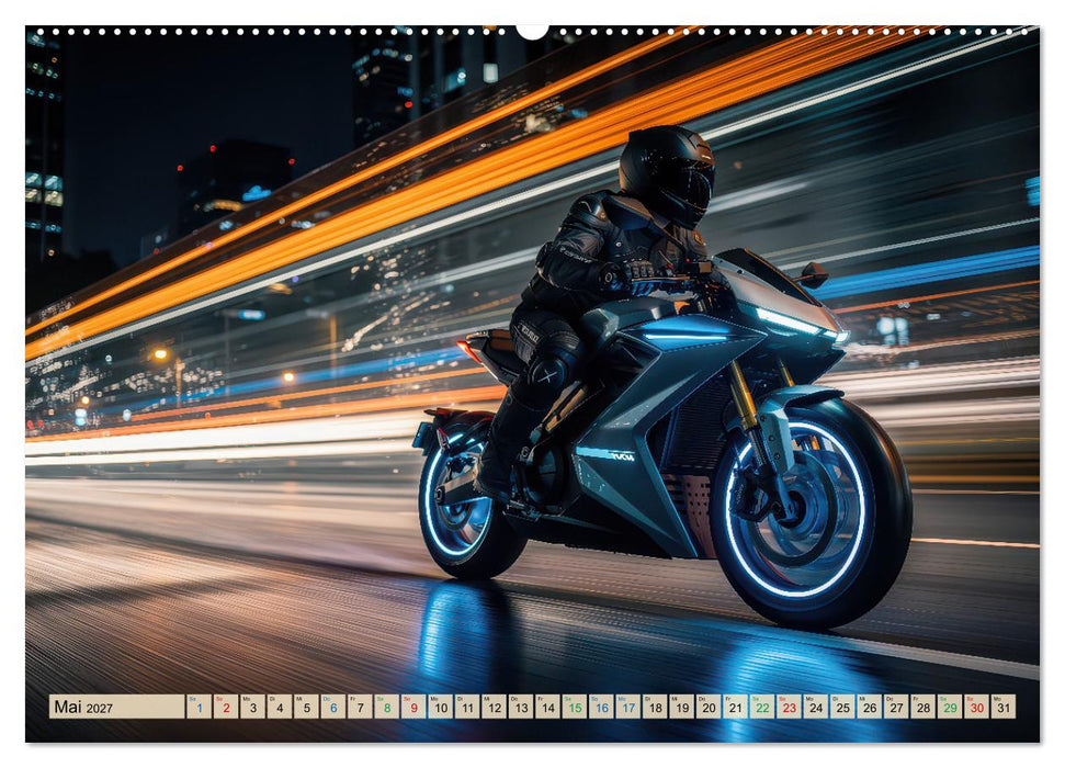 E-Motorrad-Biker (CALVENDO Premium Wandkalender 2027)