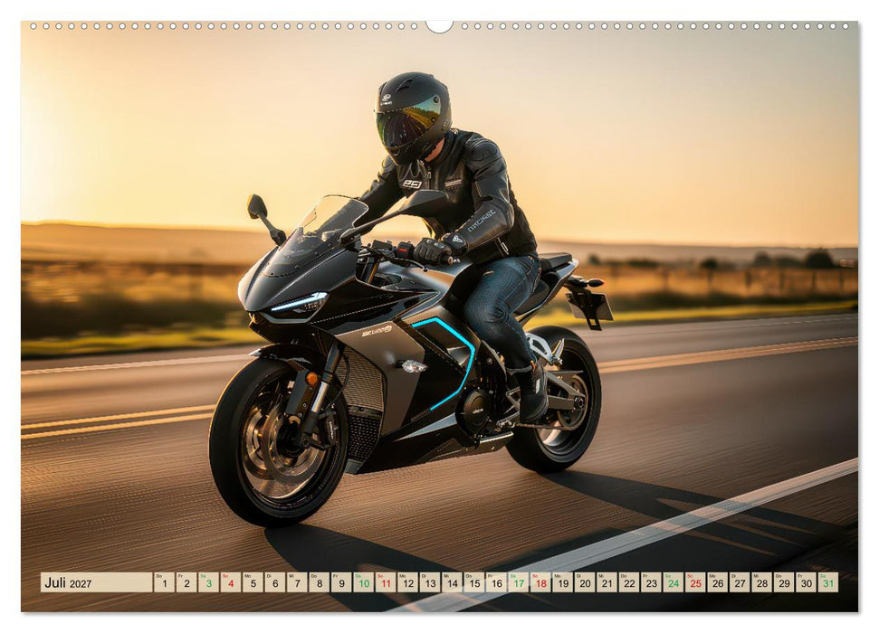 E-Motorrad-Biker (CALVENDO Premium Wandkalender 2027)