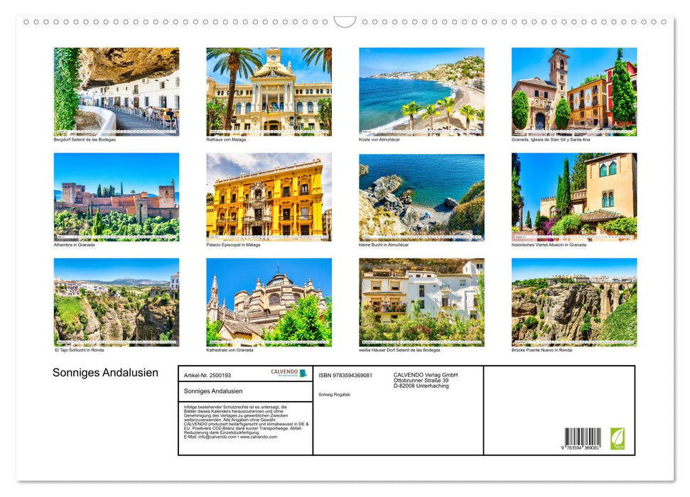 Sonniges Andalusien (CALVENDO Wandkalender 2027)
