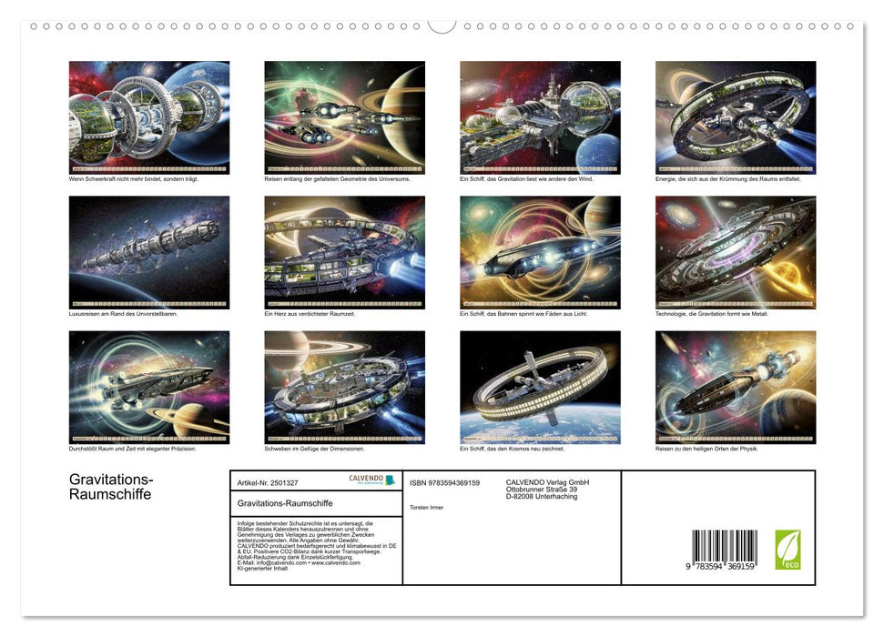 Gravitations-Raumschiffe (CALVENDO Premium Wandkalender 2027)