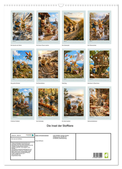Die Insel der Stofftiere (CALVENDO Wandkalender 2027)