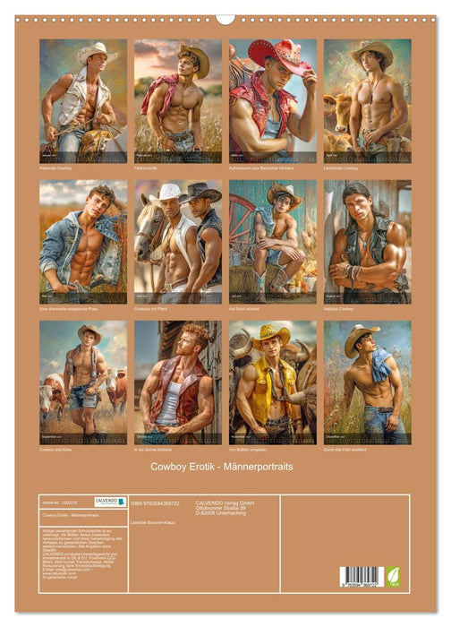 Cowboy Erotik - Männerportraits (CALVENDO Wandkalender 2027)