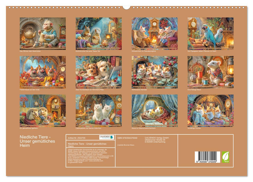 Niedliche Tiere - Unser gemütliches Heim (CALVENDO Premium Wandkalender 2027)