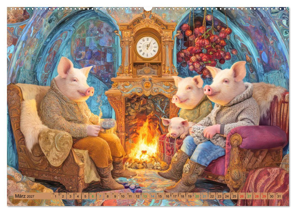 Niedliche Tiere - Unser gemütliches Heim (CALVENDO Premium Wandkalender 2027)