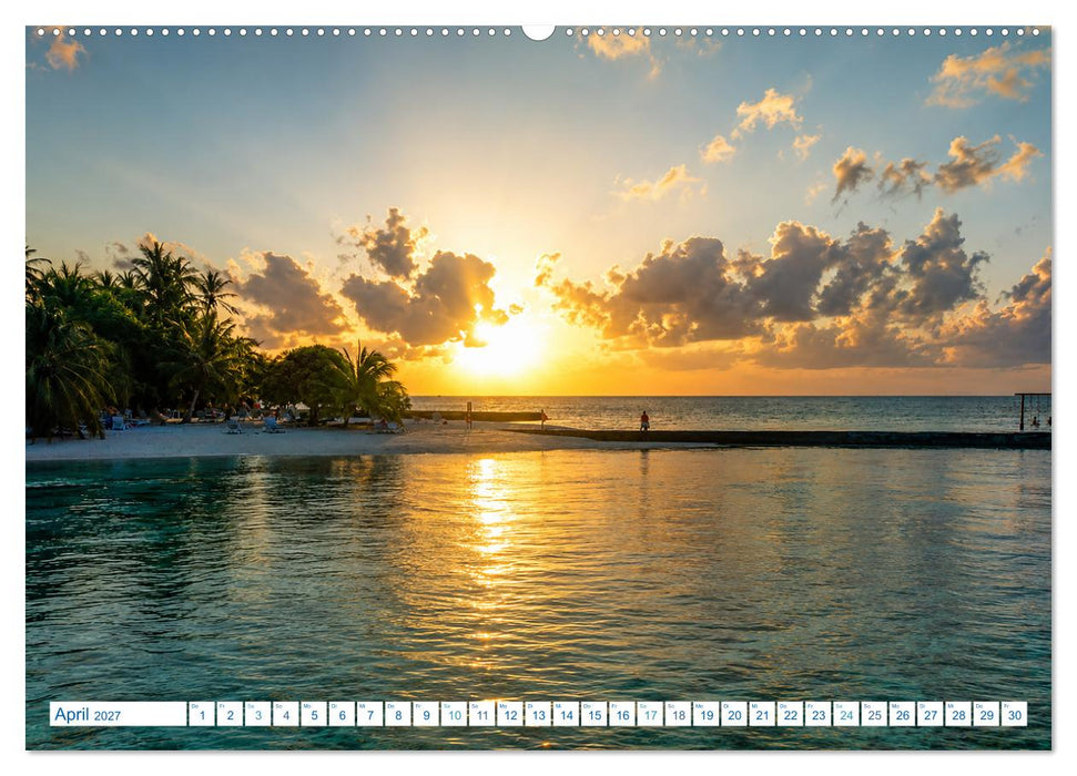 Malediven - Traumstrände im türkisblauen Paradies (CALVENDO Premium Wandkalender 2027)