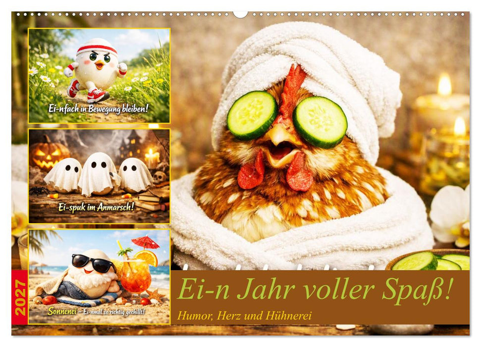 Ei-n Jahr voller Spaß! - Humor, Herz und Hühnerei (CALVENDO Wandkalender 2027)