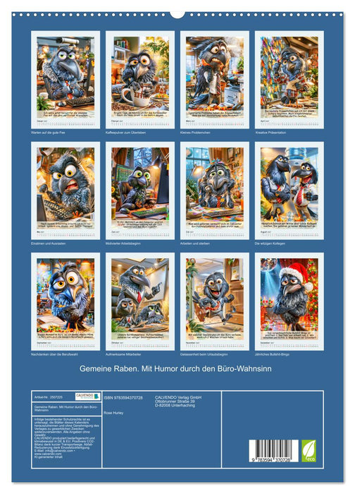 Gemeine Raben. Mit Humor durch den Büro-Wahnsinn (CALVENDO Premium Wandkalender 2027)