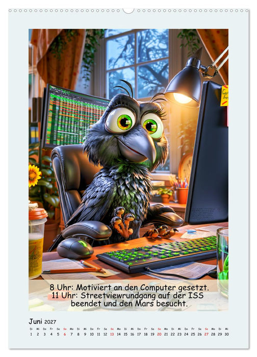 Gemeine Raben. Mit Humor durch den Büro-Wahnsinn (CALVENDO Premium Wandkalender 2027)