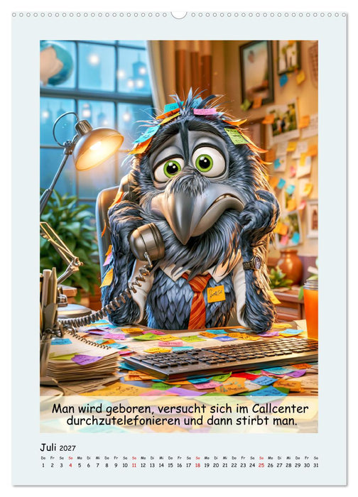 Gemeine Raben. Mit Humor durch den Büro-Wahnsinn (CALVENDO Premium Wandkalender 2027)