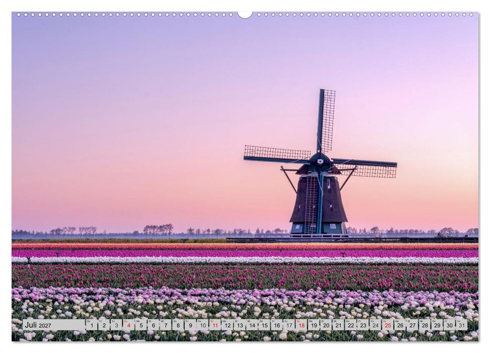 Im Zauber der Niederlande - Tulpenmeer und Windmühlen (CALVENDO Premium Wandkalender 2027)