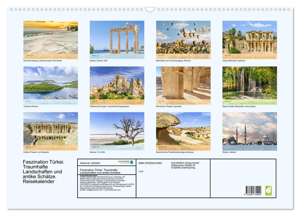 Faszination Türkei. Traumhafte Landschaften und antike Schätze. Reisekalender (CALVENDO Wandkalender 2027)