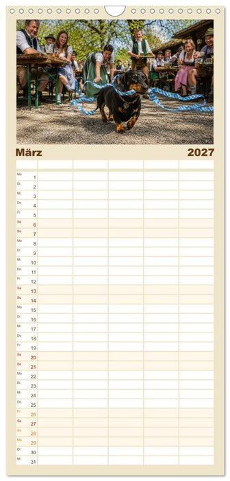 Dackel, Bier und Brezen (CALVENDO Familienplaner 2027)