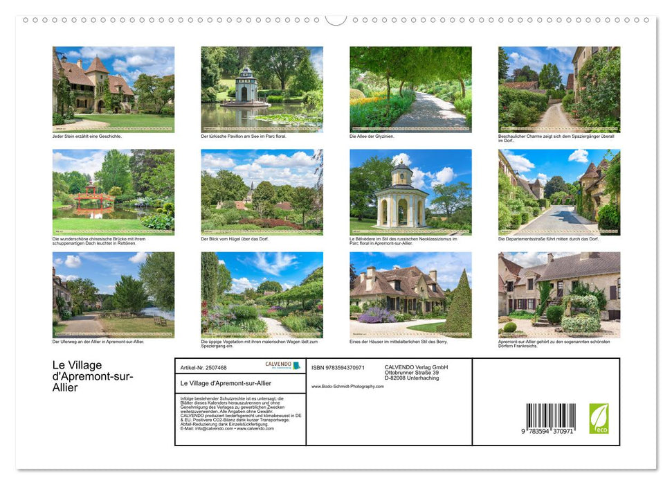 Le Village d'Apremont-sur-Allier (CALVENDO Premium Wandkalender 2027)