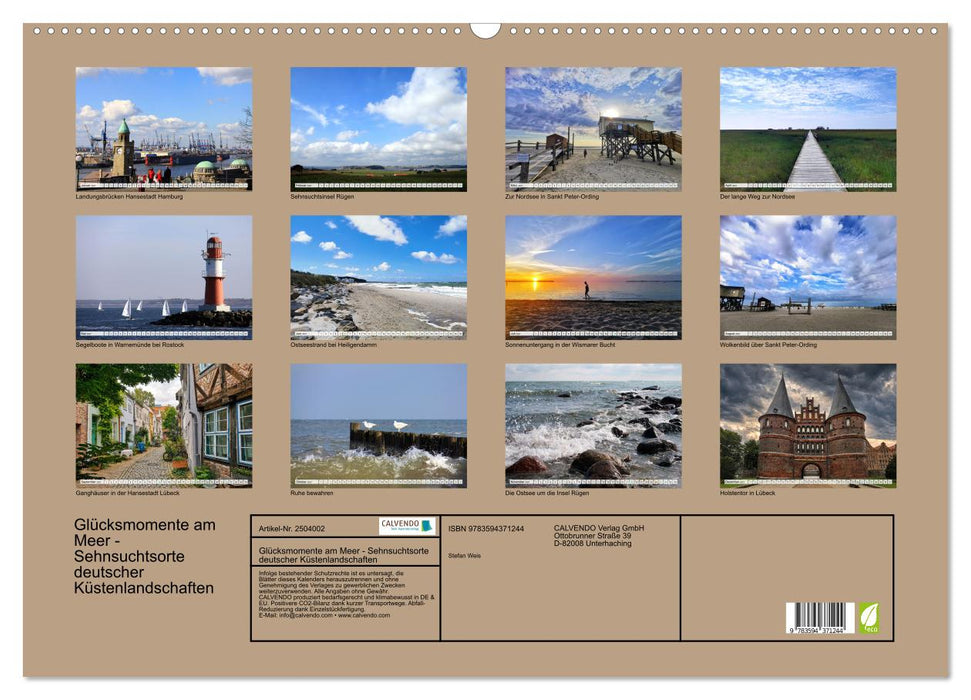 Glücksmomente am Meer - Sehnsuchtsorte deutscher Küstenlandschaften (CALVENDO Wandkalender 2027)