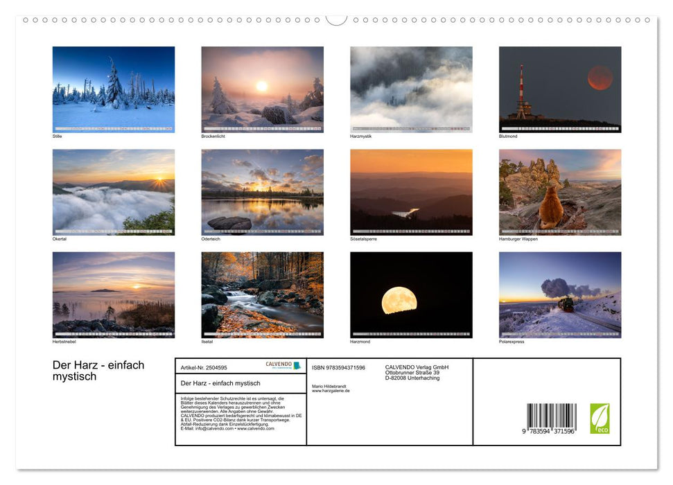 Der Harz - einfach mystisch (CALVENDO Premium Wandkalender 2027)