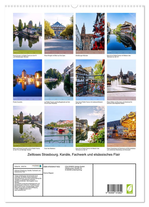 Zeitloses Strasbourg. Kanäle, Fachwerk und elsässisches Flair (CALVENDO Premium Wandkalender 2027)