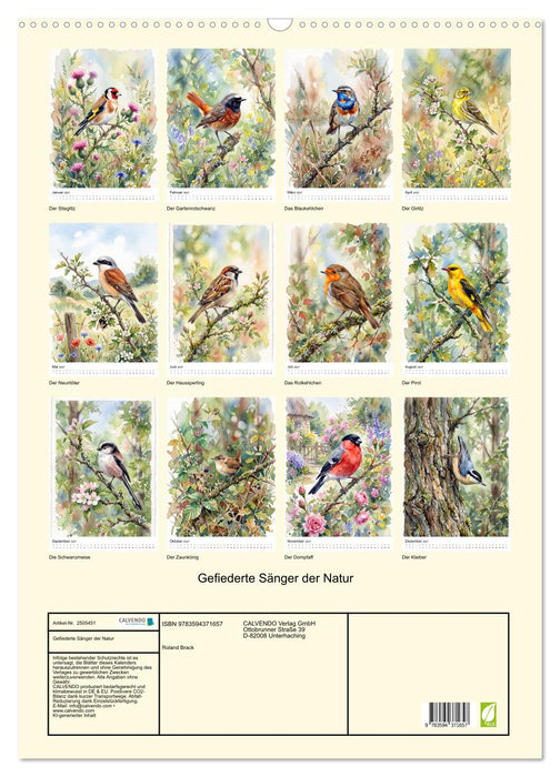 Gefiederte Sänger der Natur (CALVENDO Wandkalender 2027)