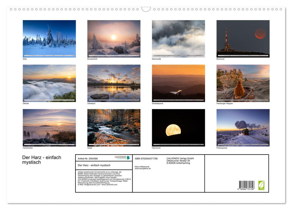 Der Harz - einfach mystisch (CALVENDO Wandkalender 2027)