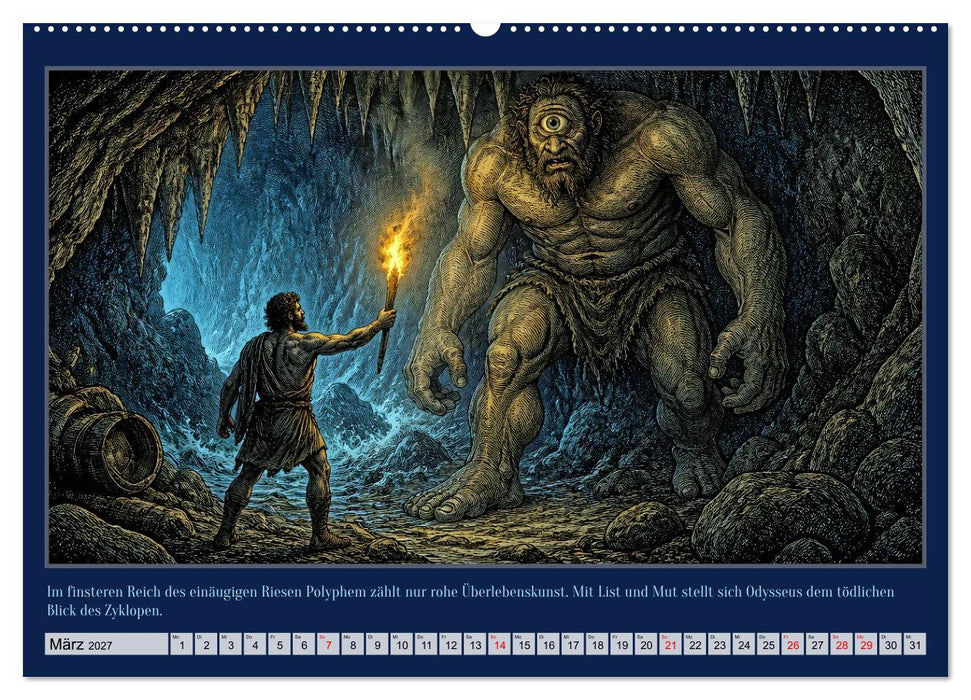 Gegen Sturm und Götter: Die Heimkehr des Odysseus (CALVENDO Wandkalender 2027)