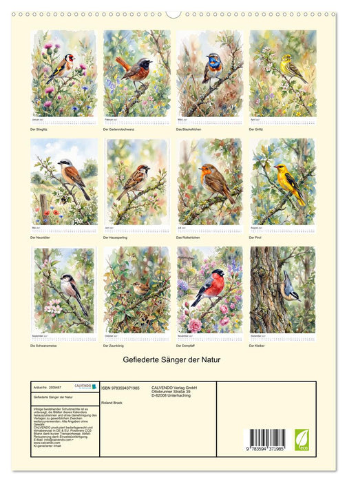 Gefiederte Sänger der Natur (CALVENDO Premium Wandkalender 2027)
