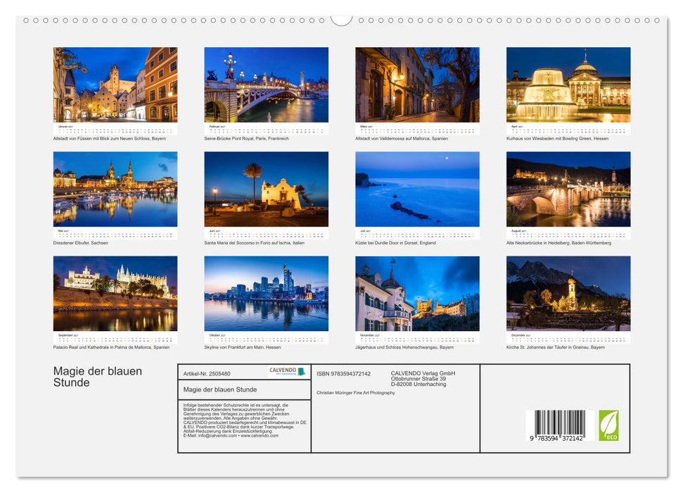 Magie der blauen Stunde (CALVENDO Premium Wandkalender 2027)