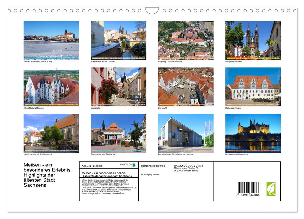 Meißen - ein besonderes Erlebnis. Highlights der ältesten Stadt Sachsens (CALVENDO Wandkalender 2027)
