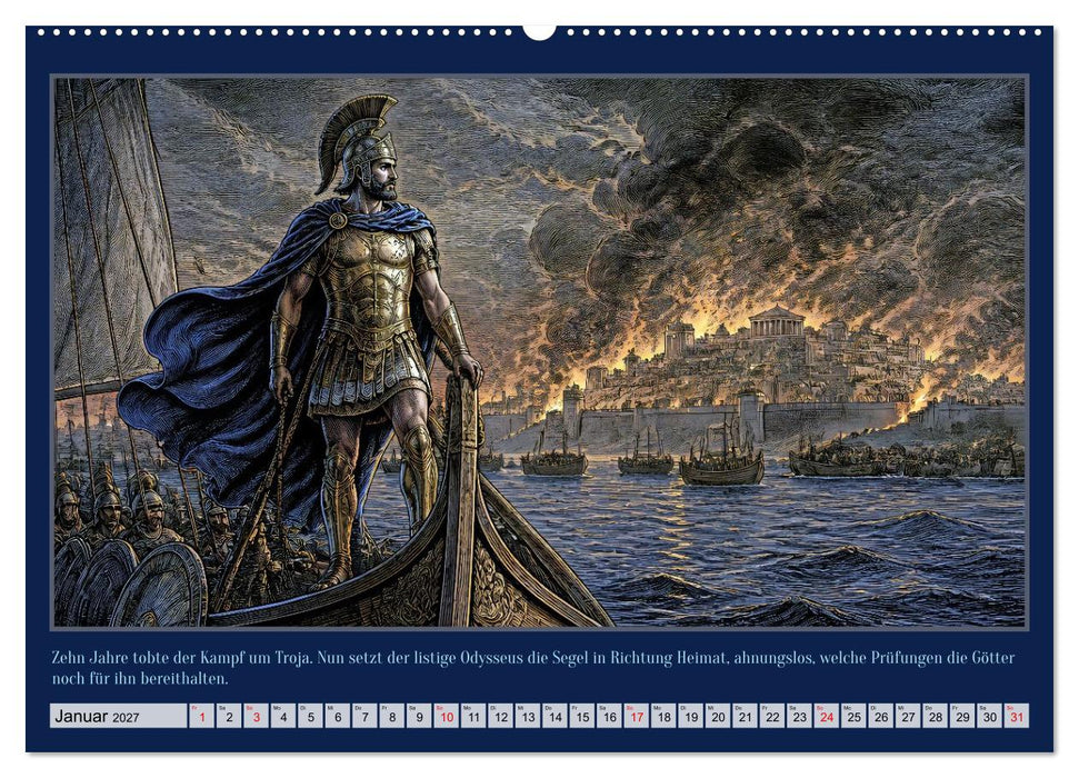 Gegen Sturm und Götter: Die Heimkehr des Odysseus (CALVENDO Premium Wandkalender 2027)