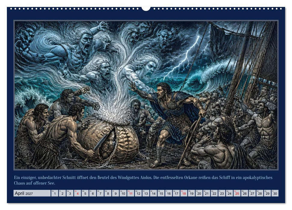 Gegen Sturm und Götter: Die Heimkehr des Odysseus (CALVENDO Premium Wandkalender 2027)
