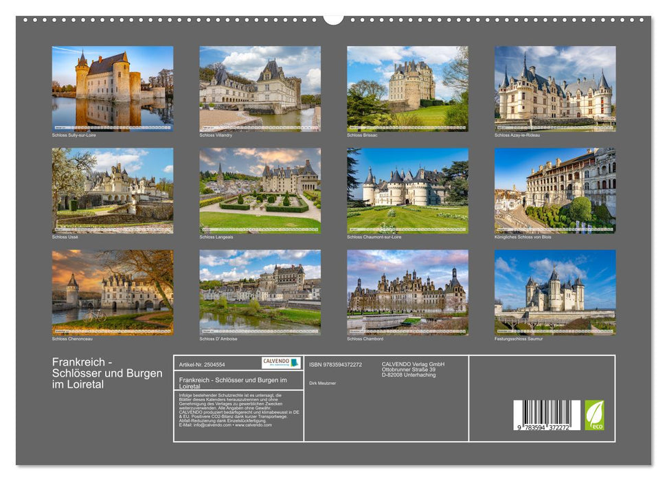 Frankreich - Schlösser und Burgen im Loiretal (CALVENDO Premium Wandkalender 2027)