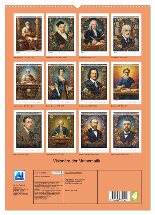 Visionäre der Mathematik (CALVENDO Premium Wandkalender 2027)