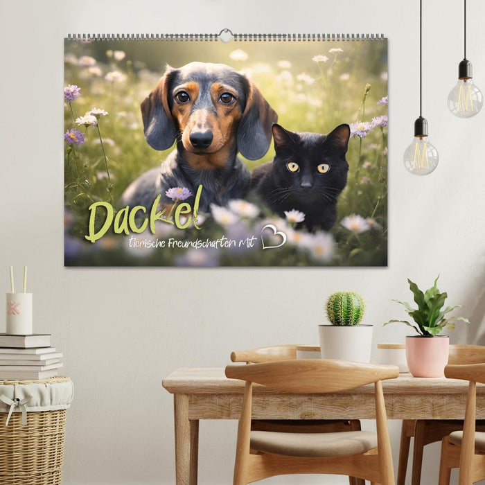 Dackel - tierische Freundschaften mit Herz (CALVENDO Wandkalender 2027)
