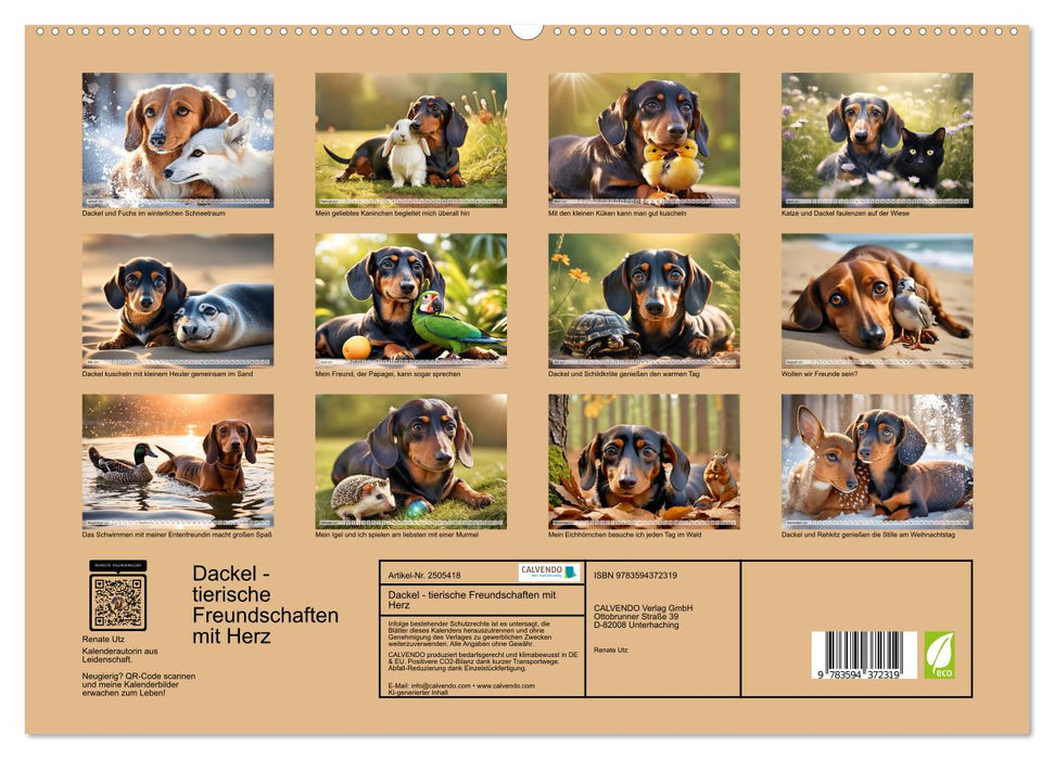 Dackel - tierische Freundschaften mit Herz (CALVENDO Wandkalender 2027)